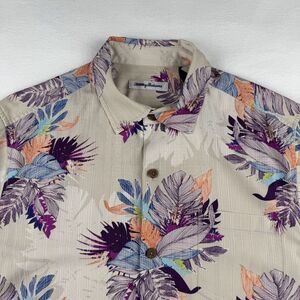 Tommy Bahama Mens Silk Blend Hawaiian Tropical Short Sleeve Shirt ButtonUp Large